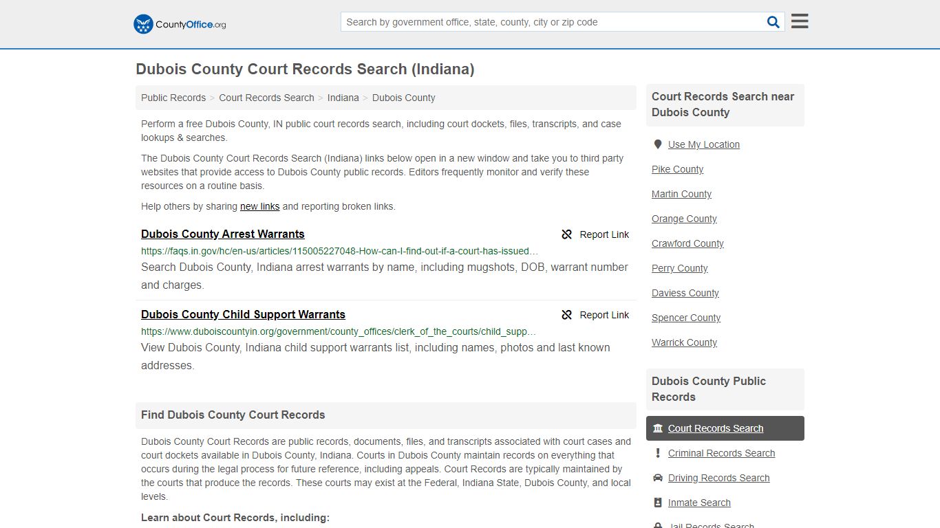 Court Records Search - Dubois County, IN (Adoptions ...