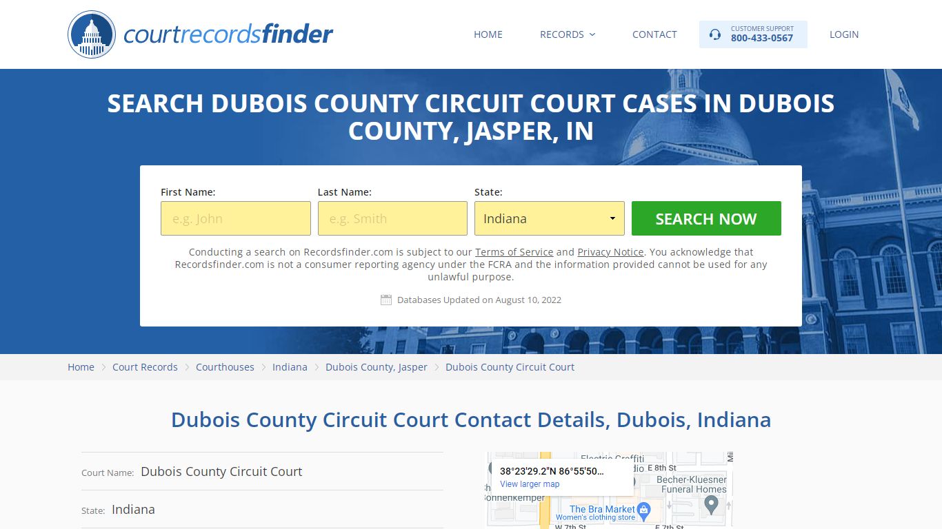 Dubois County Circuit Court Case Search - RecordsFinder